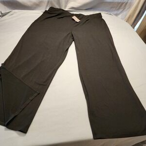 J Jill‎ Wearever Womens Black Wide Split Leg Pull On Pants XL Slinky Soft Causal
